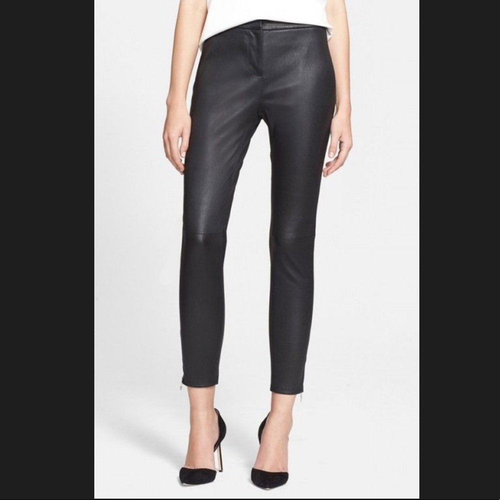 KATE SPADE Estella lambskin skinnies w ankle zip